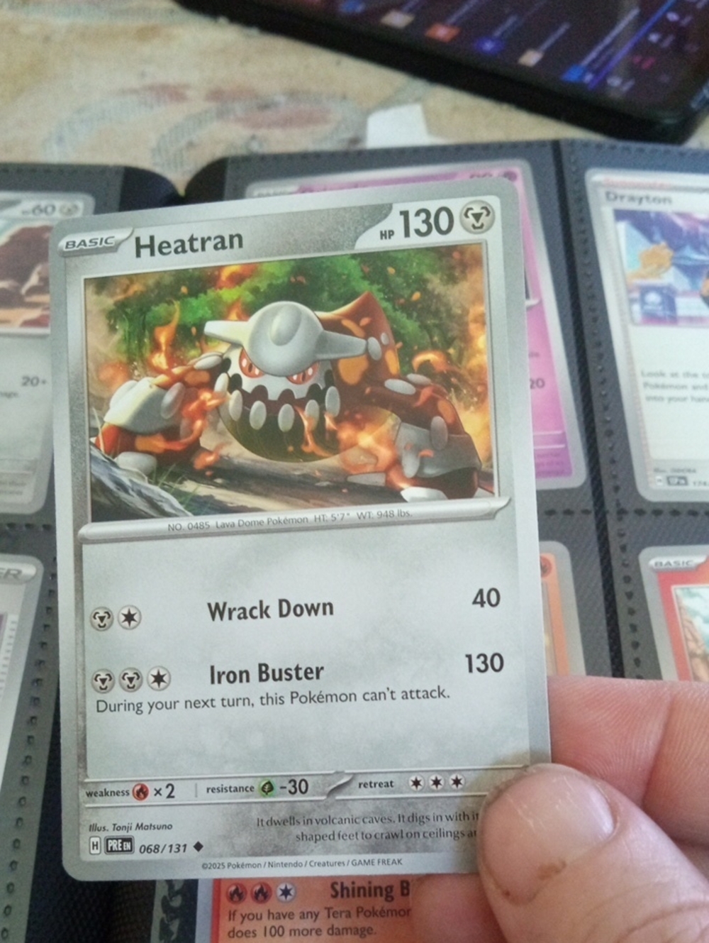 Pokemon Heatran Card - Silver, Orange, Green Artwork